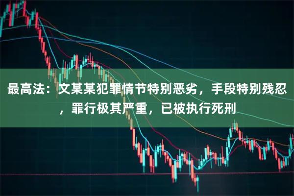 最高法:文某某犯罪情节特别恶劣,手段特别残忍,罪行极其严重,已被执行死刑